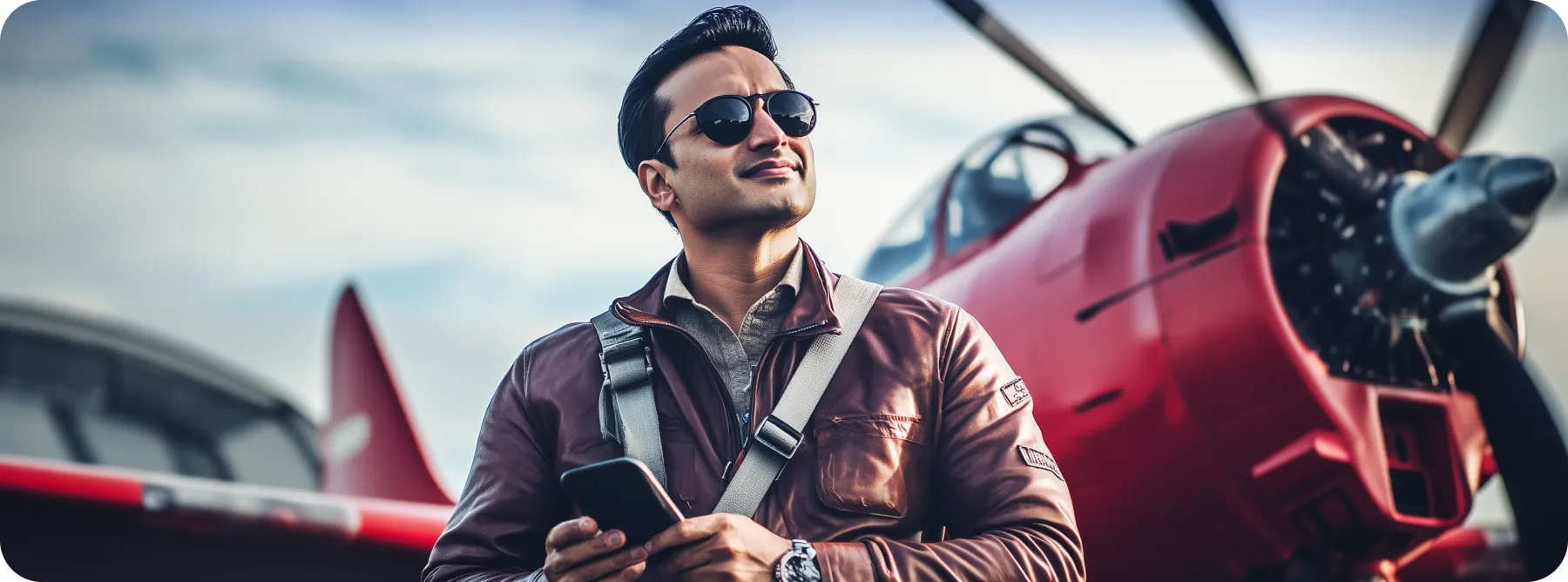 pilot with phone